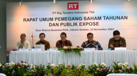 Foto: pemaparan publik yang dilakukan oleh Direktur PT Rig Tenders Indonesia Tbk, Bapak Iriawan Hartana, di Jakarta pada tanggal 23 November 2023. (Safa/infoemiten.com)