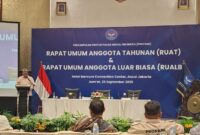 Foto : Suasana sidang pleno RUAT–RUALB PROPAMI 2025 di Jakarta, Jumat (26/9), yang dihadiri pengurus, anggota, serta perwakilan OJK, BEI, KSEI, dan KPEI. (Doc.Ist)